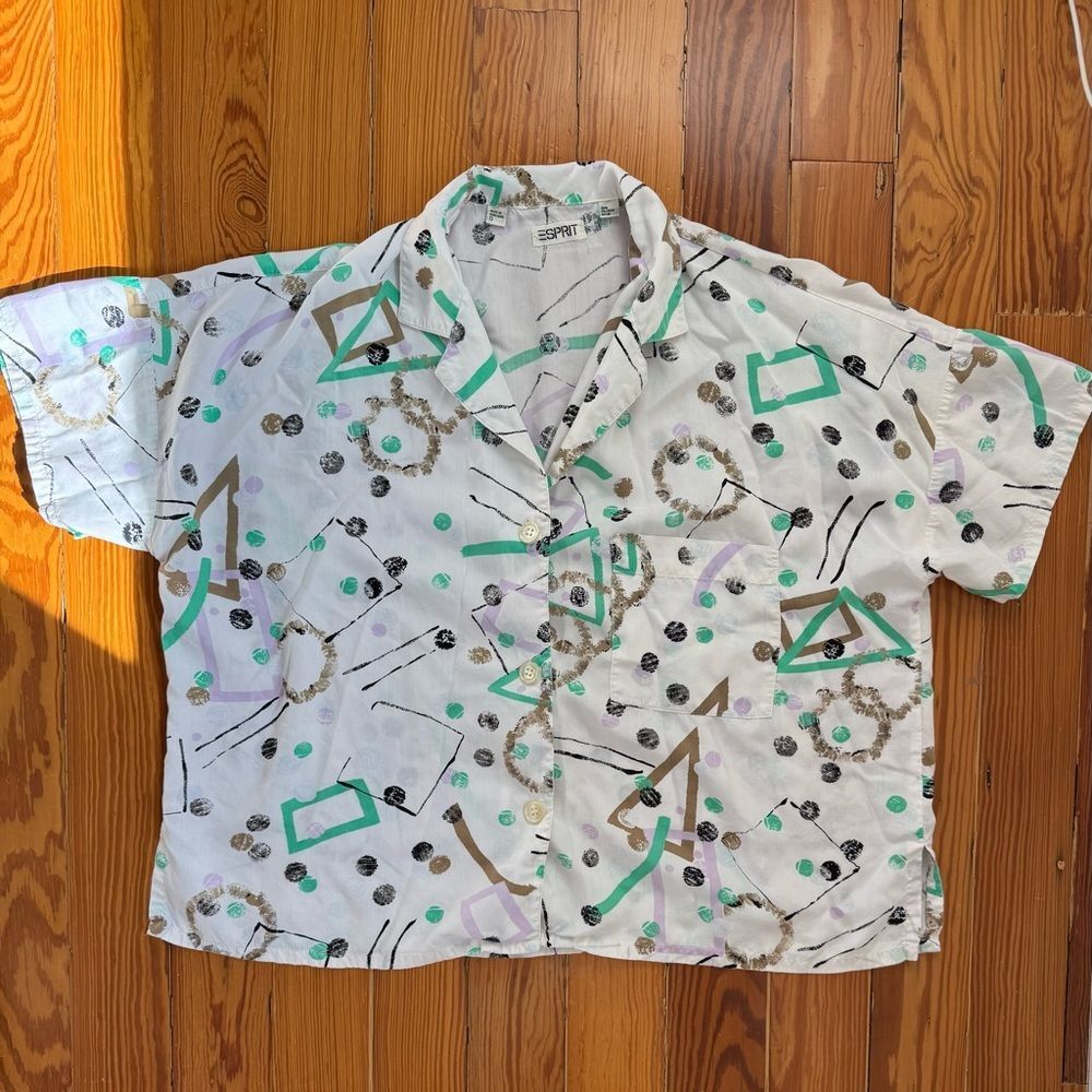 Vintage Esprit Geometric Print Shirt